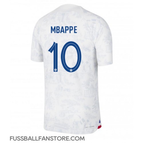 Frankreich Kylian Mbappe #10 Replik Auswärtstrikot WM 2022 Kurzarm